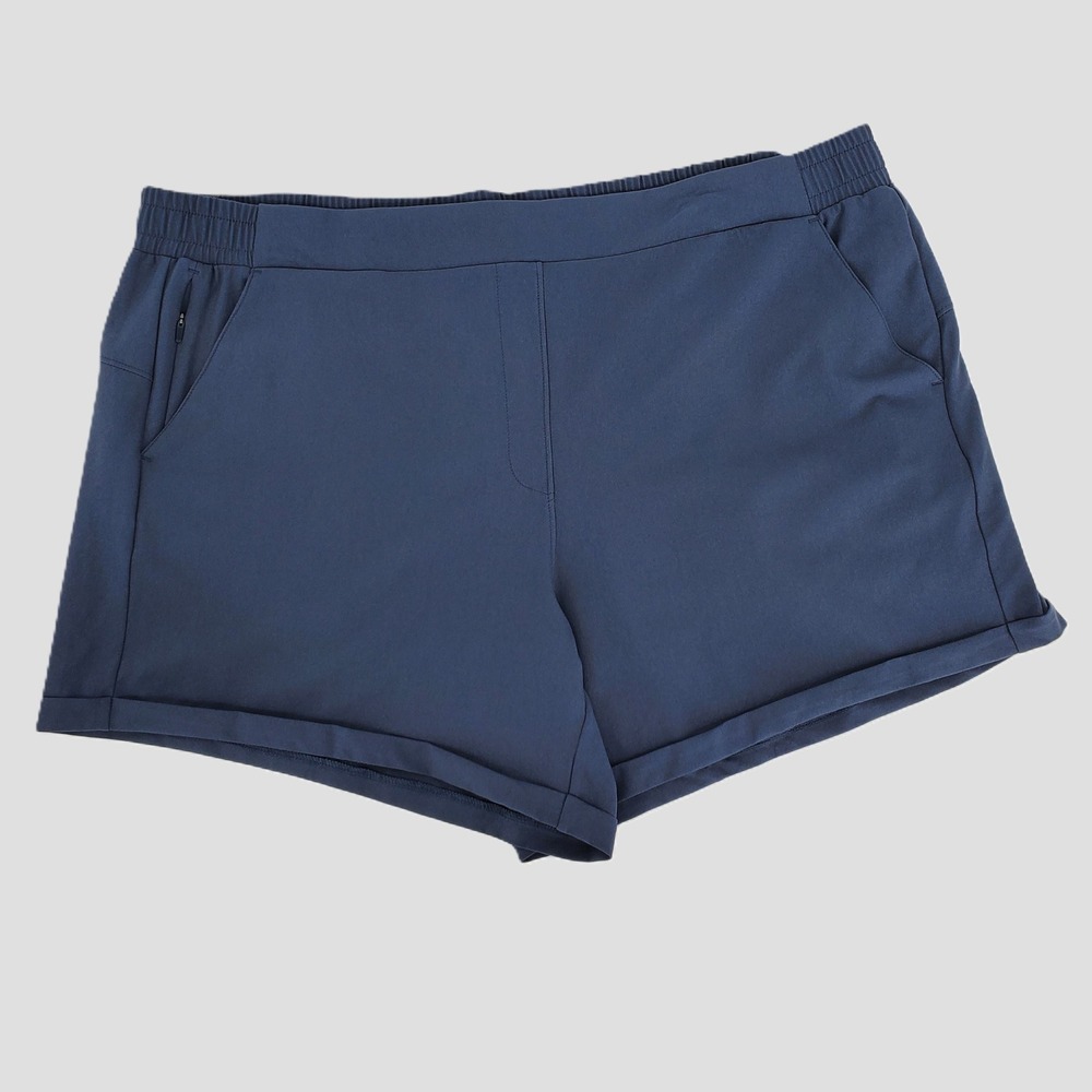 Calia Golf Women XXL On The Fly Shorts Ardosia Slate Blue Wicking Stretch Pocket